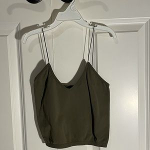 OLIVE GREEN CROP TOP